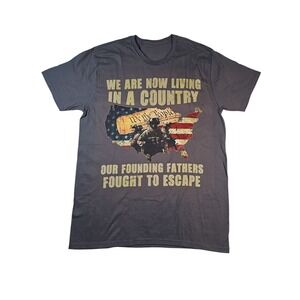 Patriotic T-Shirt USA Flag Founding Fathers Graphic‎ Tee Men's Size M